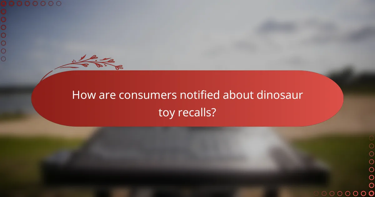 How are consumers notified about dinosaur toy recalls?